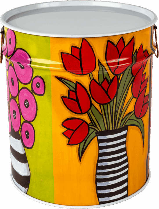 Porta legna/pellet “big flowers”