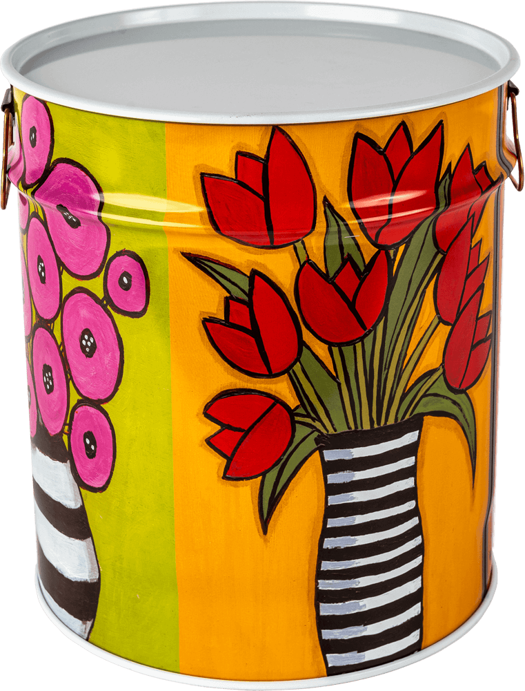 Porta legna/pellet “big flowers”